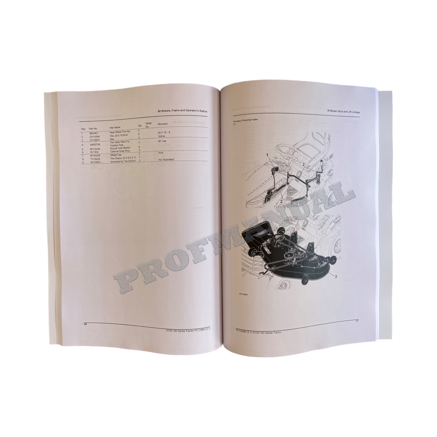 JOHN DEERE D155 TRACTOR PARTS CATALOG MANUAL