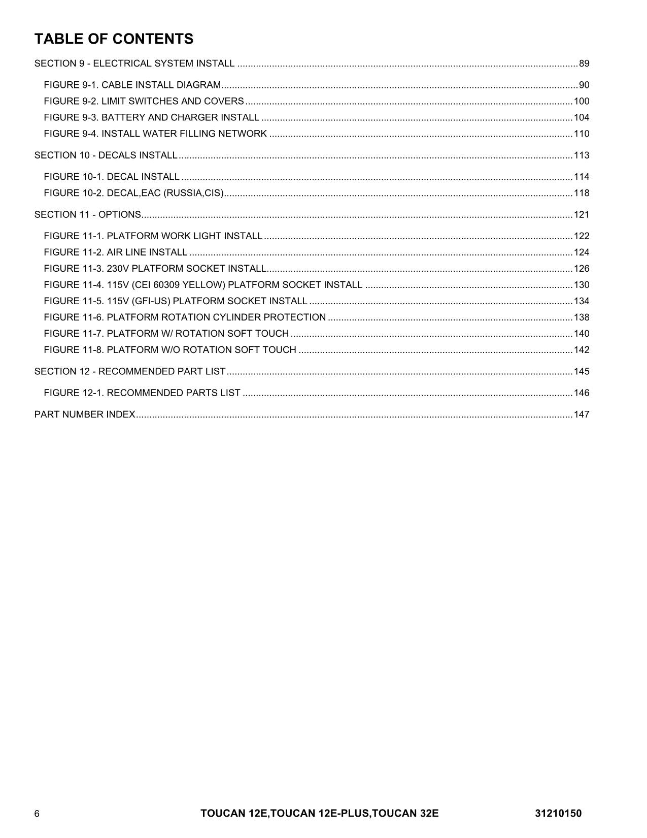 TOUCAN 12E 12E Plus 32E Vertical Lift Parts Catalog Manual 31210150 Multi lang