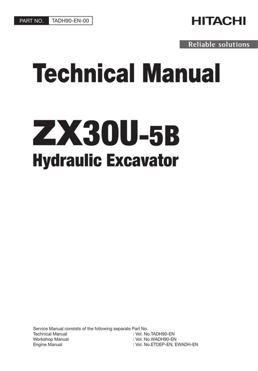 Hitachi ZX30U-5B Excavator Service Manual with Schemes