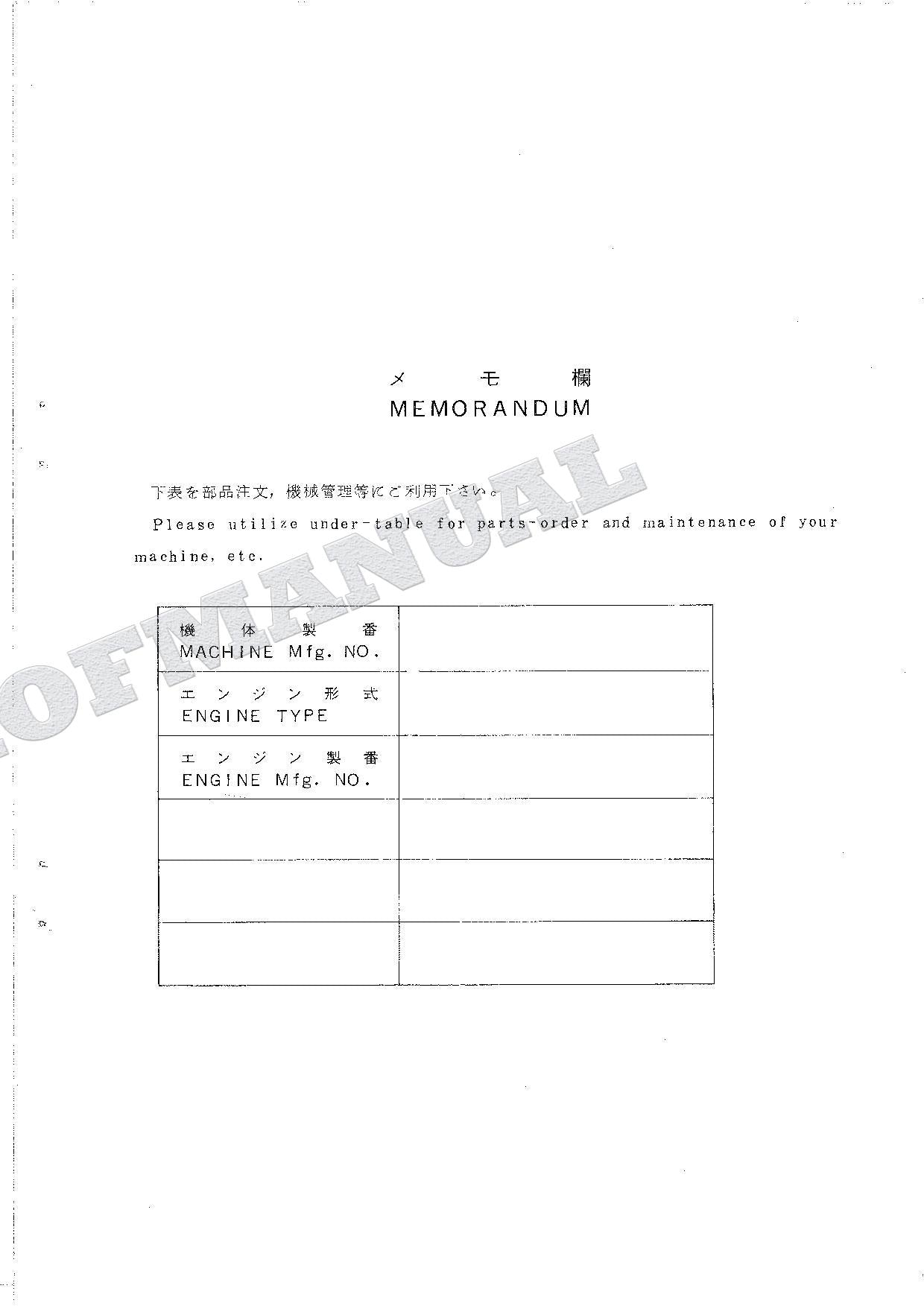 HITACHI EX120 Excavator Parts Catalog Manual SN ALL