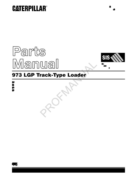 Caterpillar Cat 973 LGP Track Loader Parts Catalog Manual