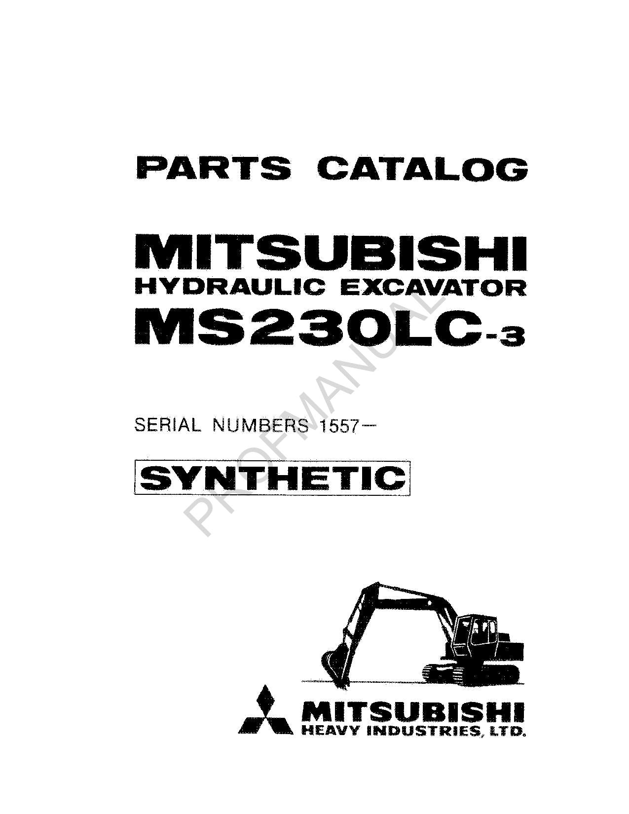 Caterpillar Cat Mitsubishi Hydraulikbagger MS230LC 3 Ersatzteilkatalog Handbuch