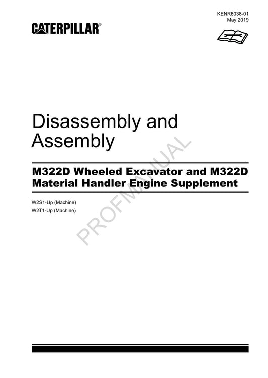 Caterpillar M322D Excavator M322D Engine Suppl Disassem Assem Service Manual