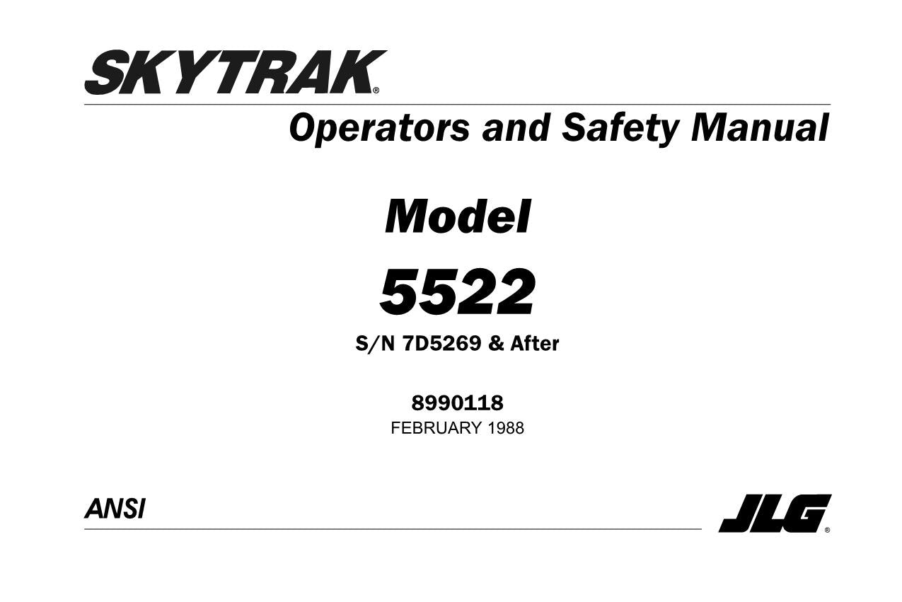 SKYTRAK 5522 Telehandler Maintenance Operation Operators Manual