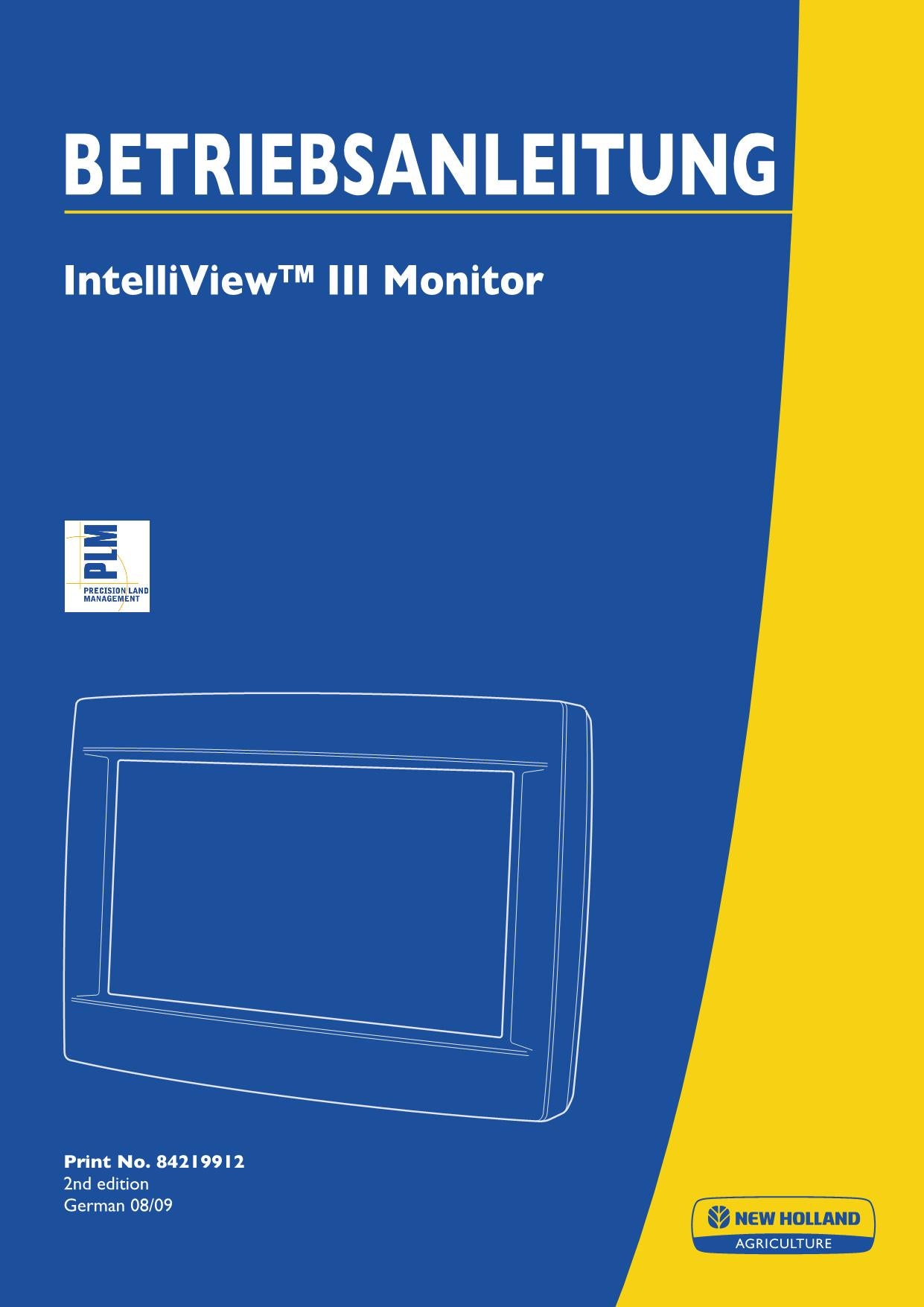 New Holland IntelliView III Monitor Bedienungsanleitung