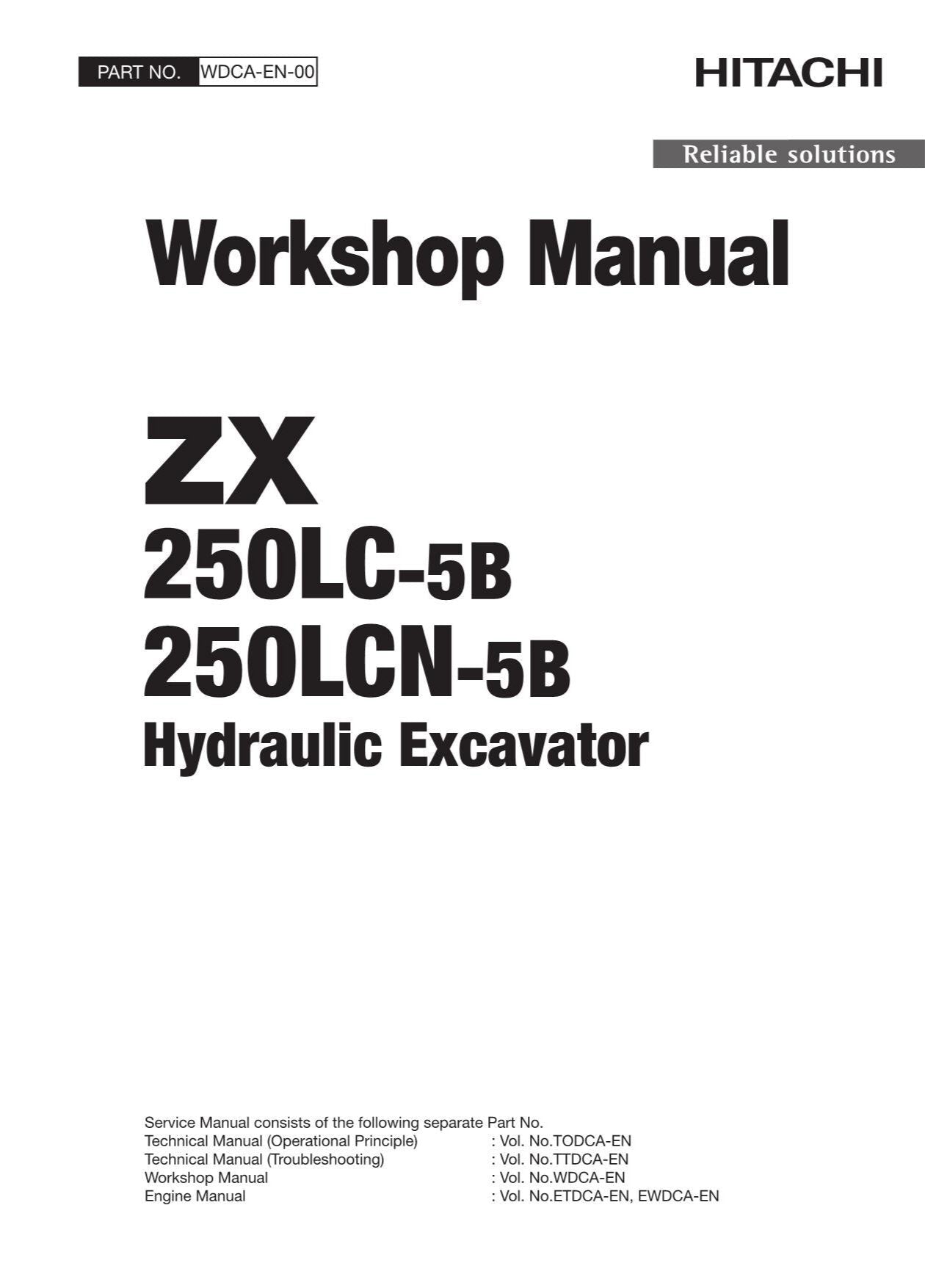 Hitachi ZX250LC-5B ZX250LCN-5B Excavator Workshop Service Repair manual