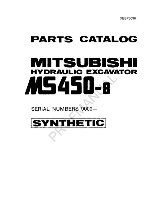 Caterpillar Cat MD450 8 Mitsubishi Hydraulic Excavator Parts Catalog Manual