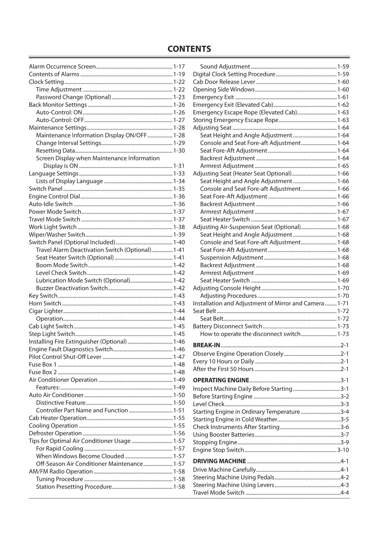 HITACHI EX1200-6 HYDRAULIC EXCAVATOR OPERATORS MANUAL