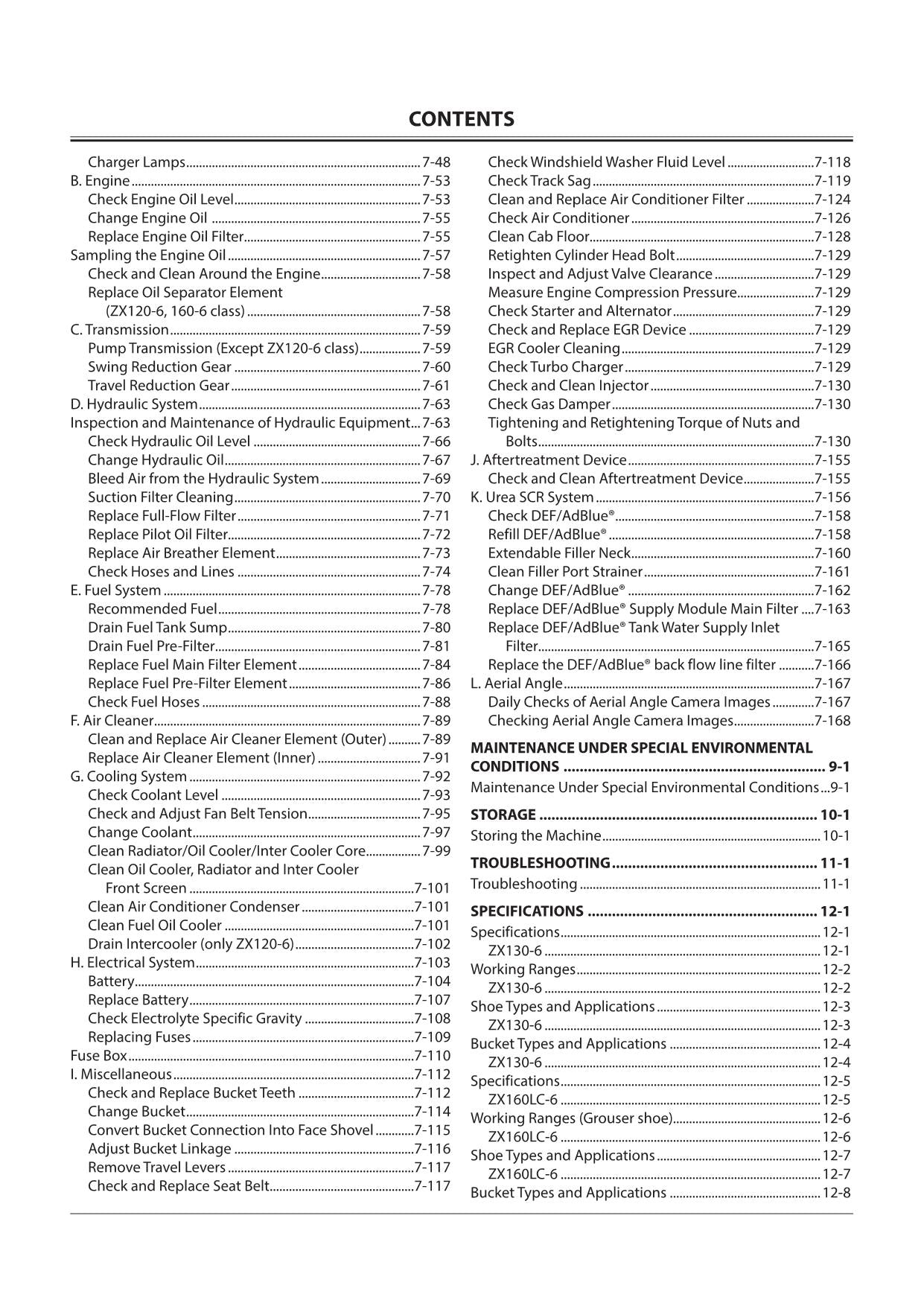 HITACHI 120-6 160-6 200-6 240-6 300-6 330-6  class  EXCAVATOR OPERATORS MANUAL