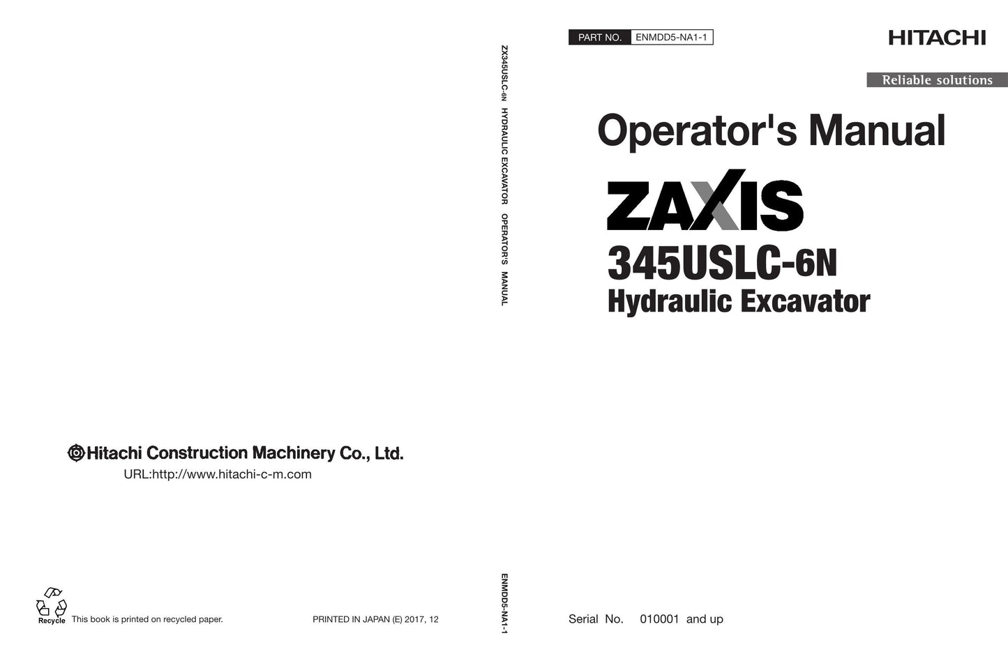 HITACHI 345USLC-6N HYDRAULIKBAGGER - BEDIENUNGSANLEITUNG