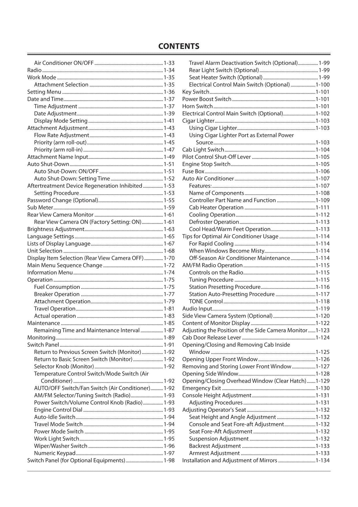 HITACHI 345USLC-6N HYDRAULIC EXCAVATOR OPERATORS MANUAL