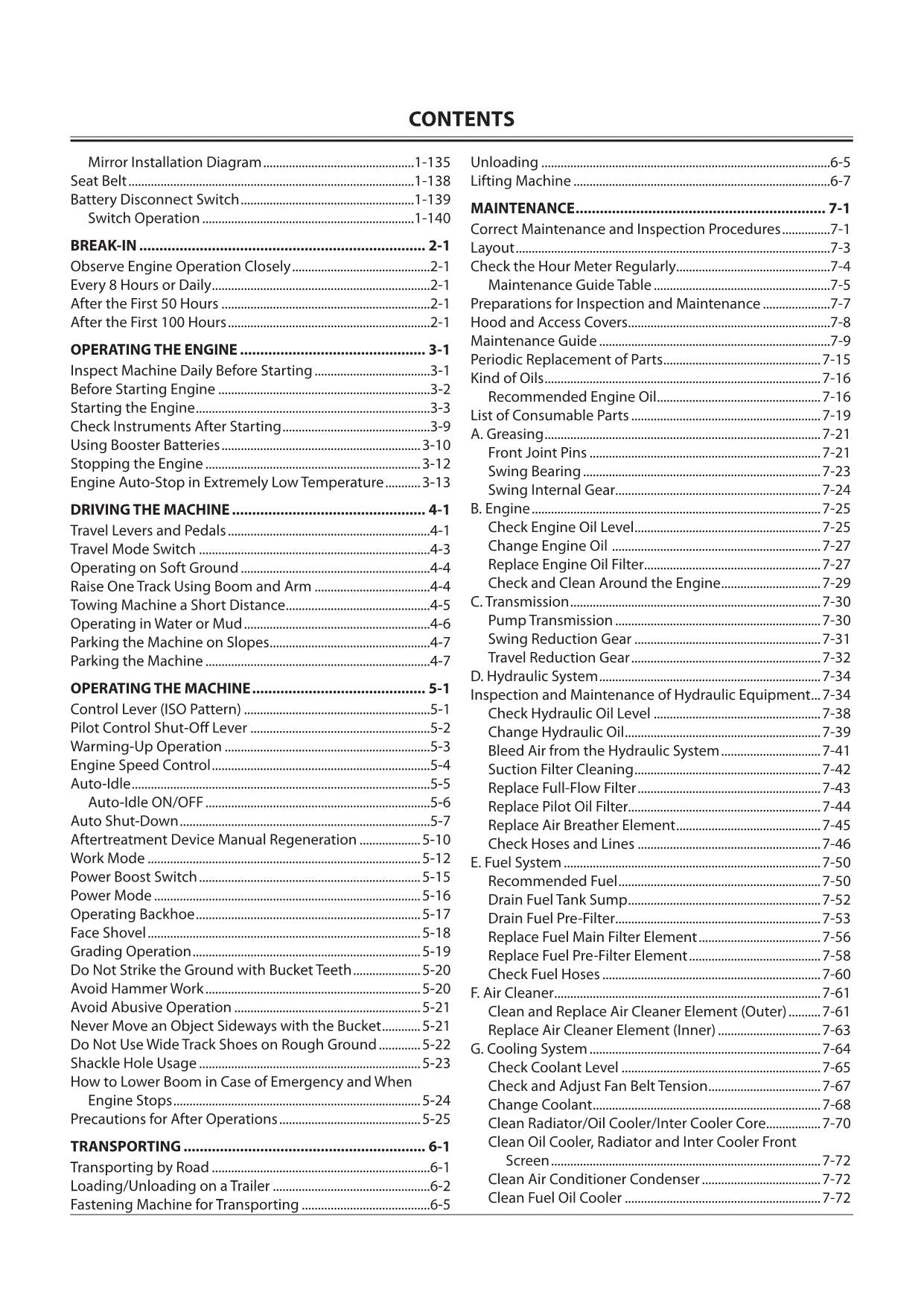 HITACHI 345USLC-6N HYDRAULIC EXCAVATOR OPERATORS MANUAL