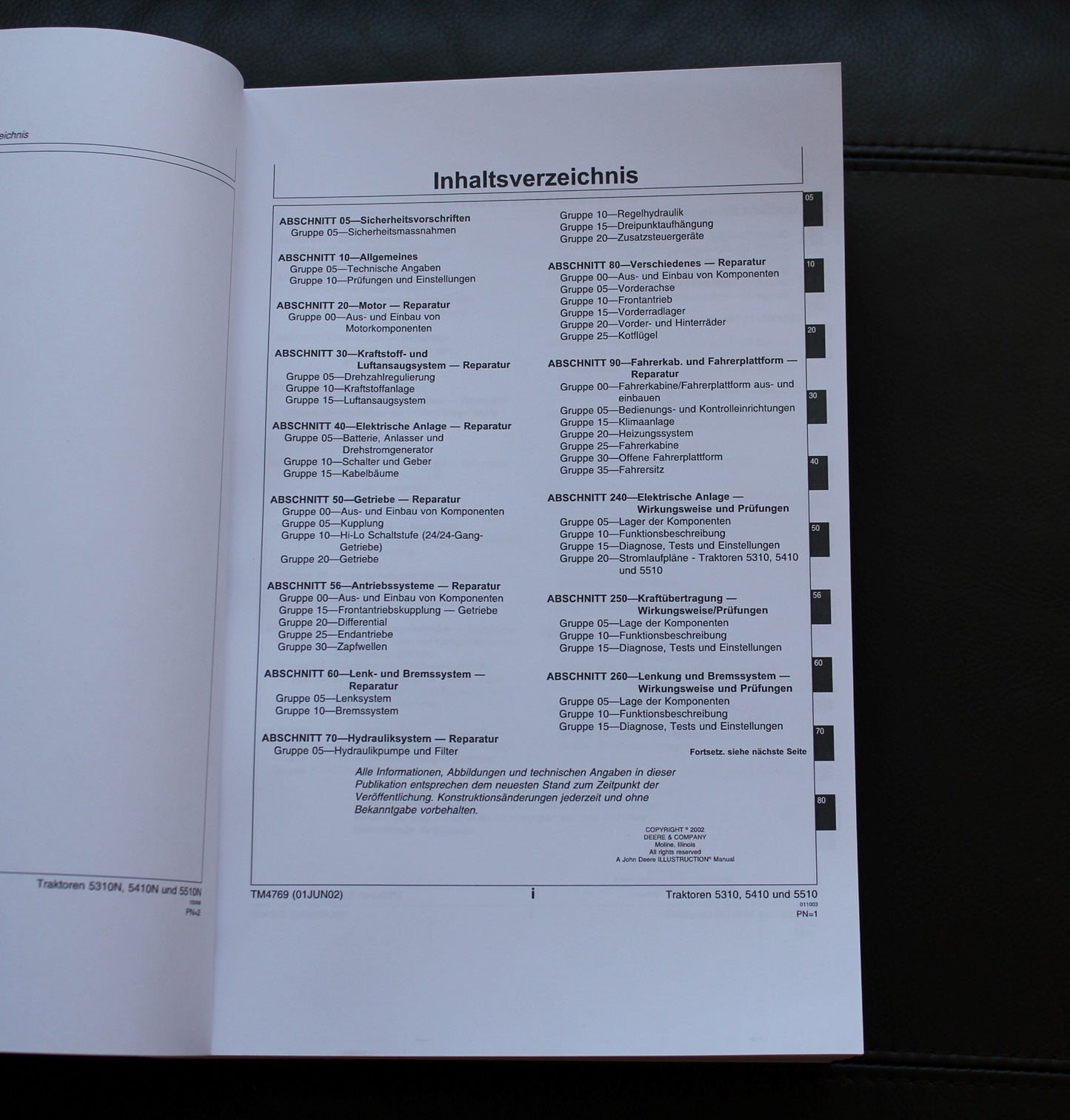 JOHN DEERE 5310 5410 5510 TRAKTOR REPARATURHANDBUCH WERKSTATTHANDBUCH