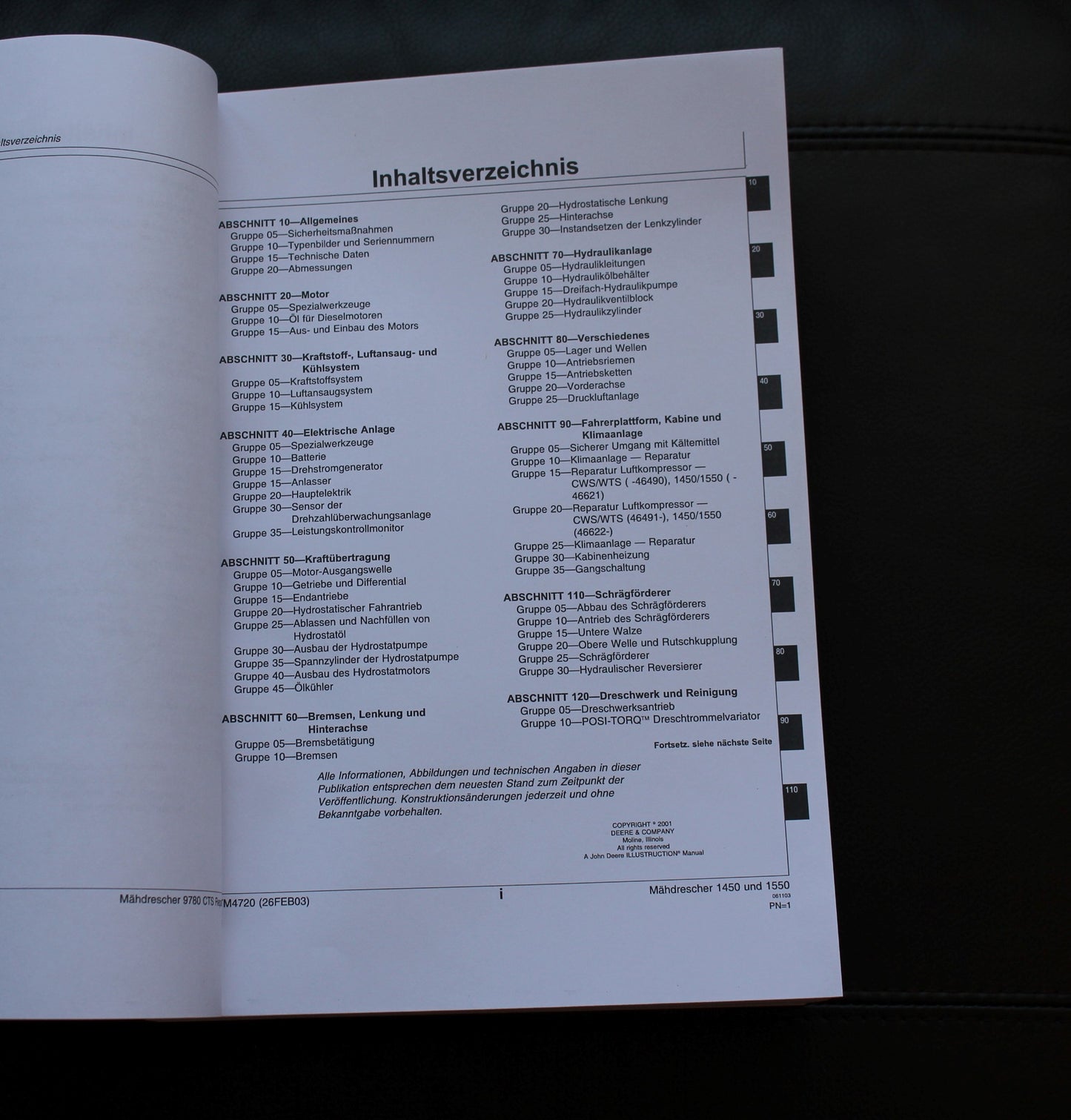 John Deere 1450 CWS 1550 CWS 1450 1450 WTS mähdrescher reparaturhandbuch