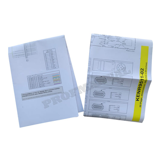 Caterpillar 3126B Marine Engine 4 big format Electrical Schematic Manual *Send SN