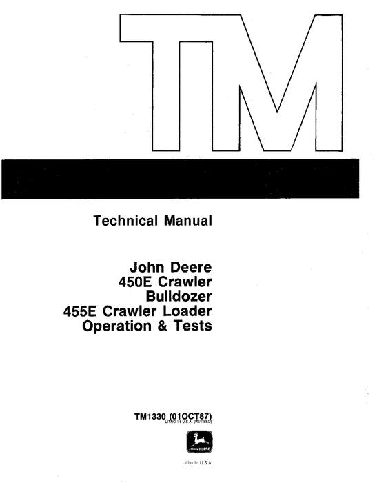 JOHN DEERE 450E 455E CRAWLER-BETRIEBSTEST-SERVICEHANDBUCH