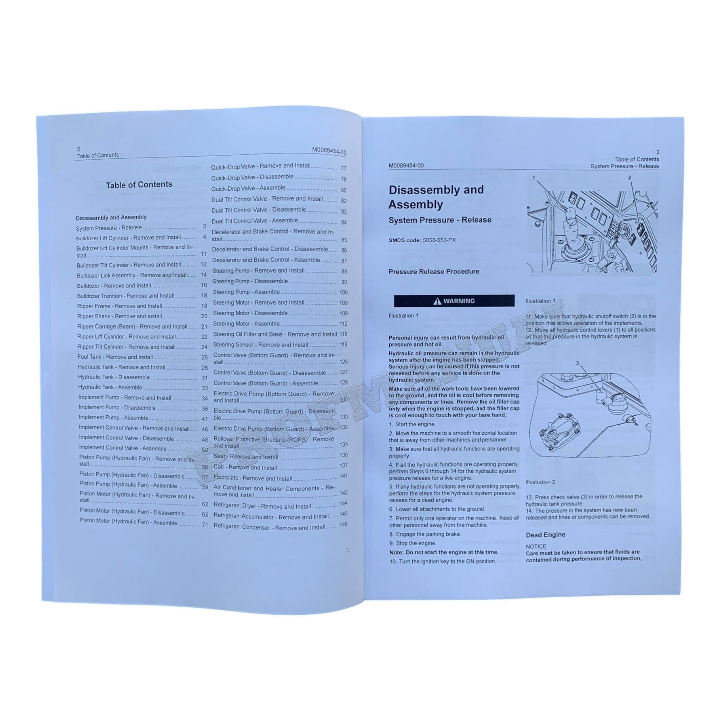 Caterpillar D8T Track Tractor Machine SYSTEM Manual Disassembly Assembly AW41 Up