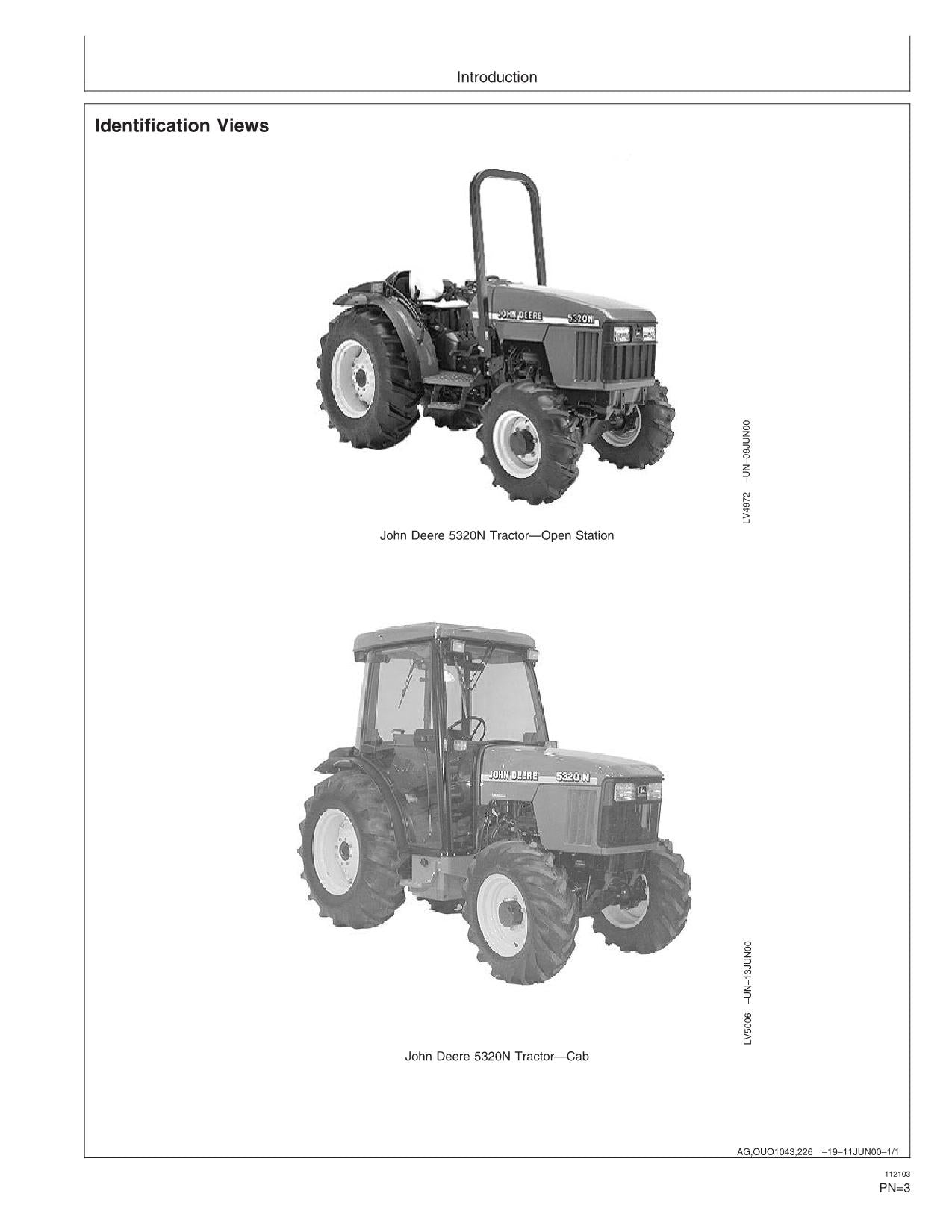 JOHN DEERE 5320N 5520N 5420N TRACTOR OPERATORS MANUAL + !BONUS!