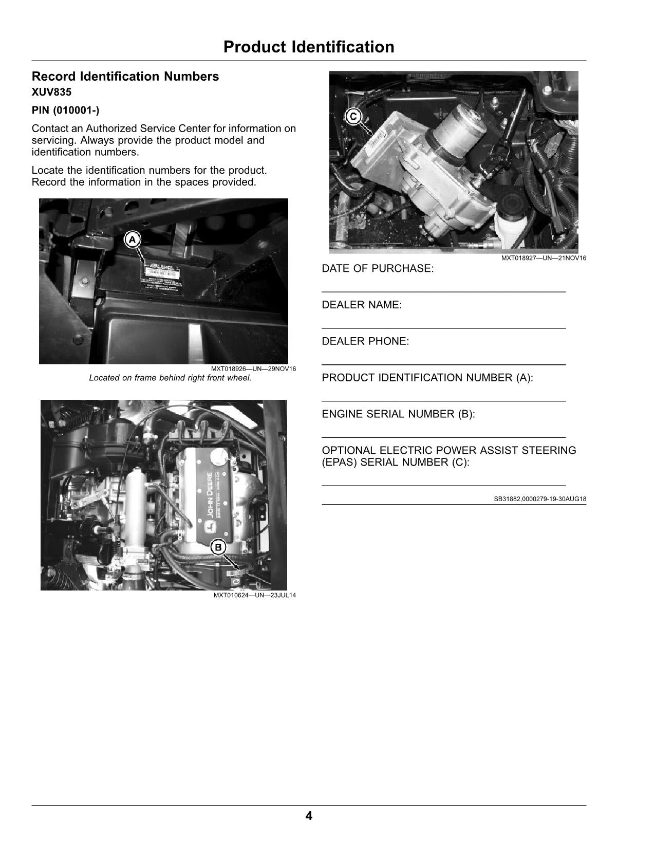 JOHN DEERE XUV835E XUV835R XUV835M GATOR OPERATORS MANUAL 010001-