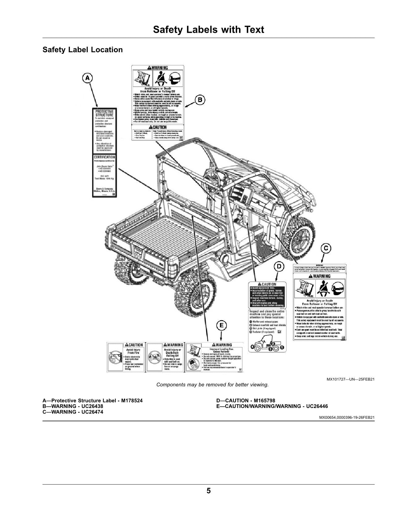 JOHN DEERE XUV835E XUV835M XUV835R GATOR BEDIENUNGSANLEITUNG 040001-