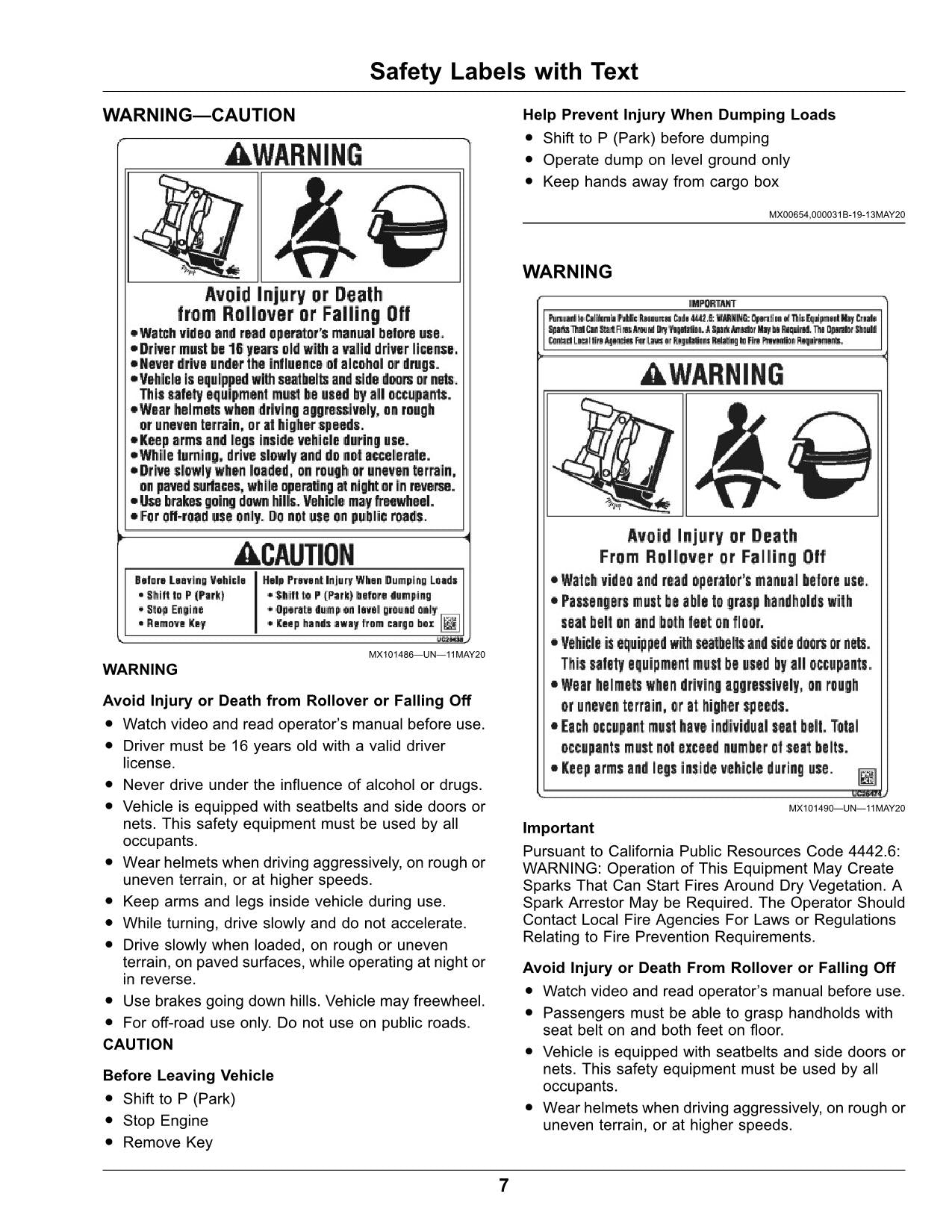 JOHN DEERE XUV835E XUV835M XUV835R GATOR OPERATORS MANUAL 040001-