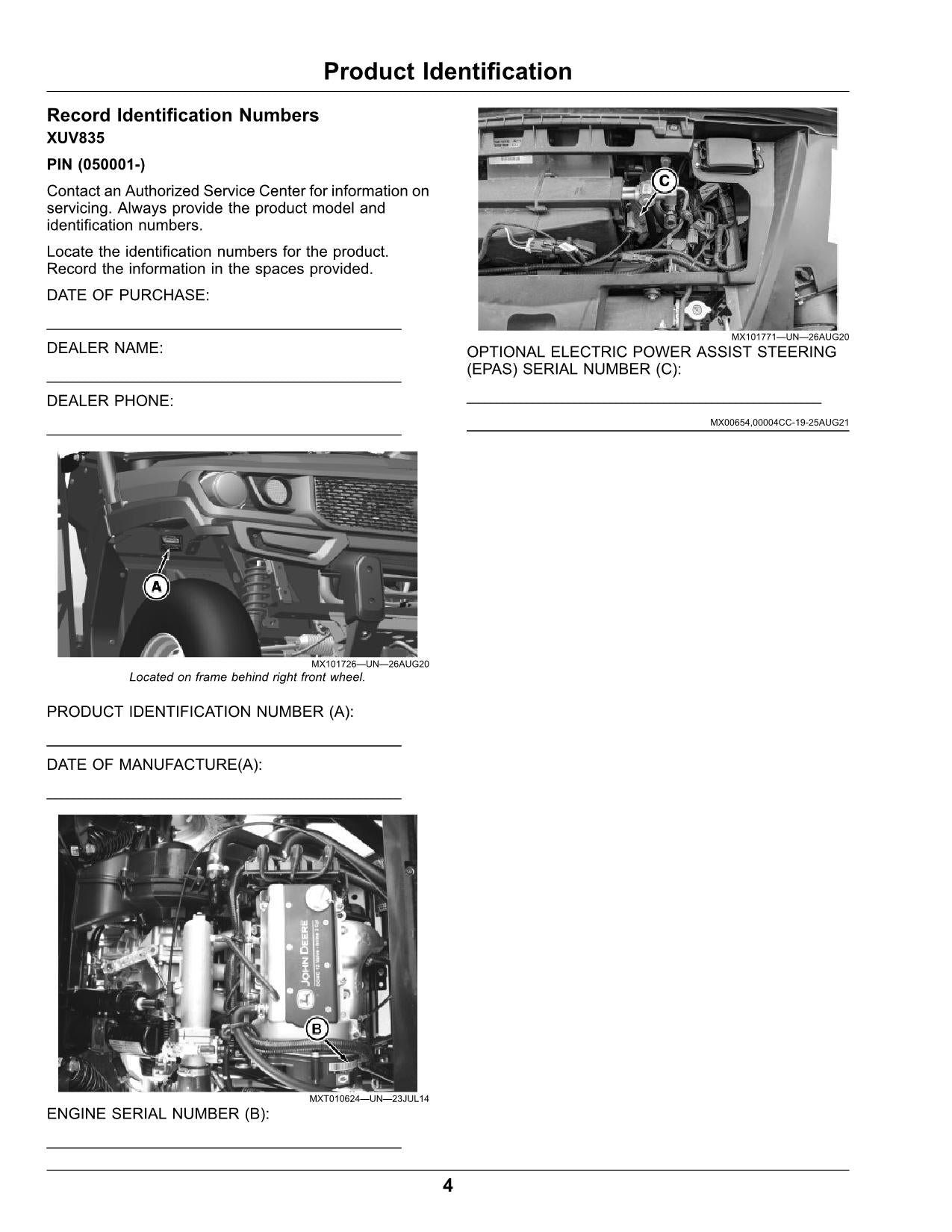 JOHN DEERE  XUV835E XUV835M XUV835R  GATOR OPERATORS MANUAL