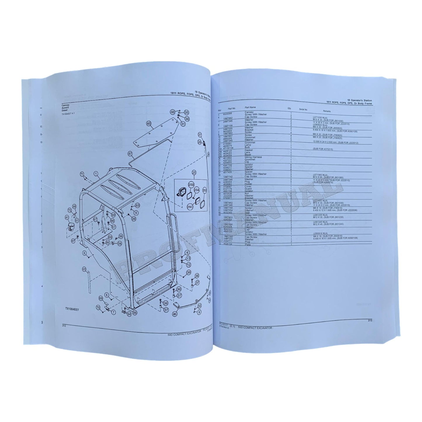 JOHN DEERE 50D EXCAVATOR PARTS CATALOG MANUAL SN 275000- +!BONUS!