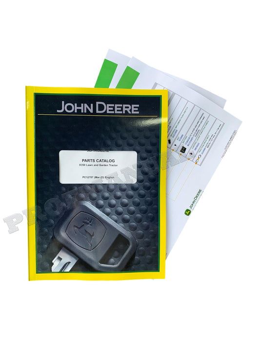 JOHN DEERE X350 TRACTOR PARTS CATALOG MANUAL + BONUS!