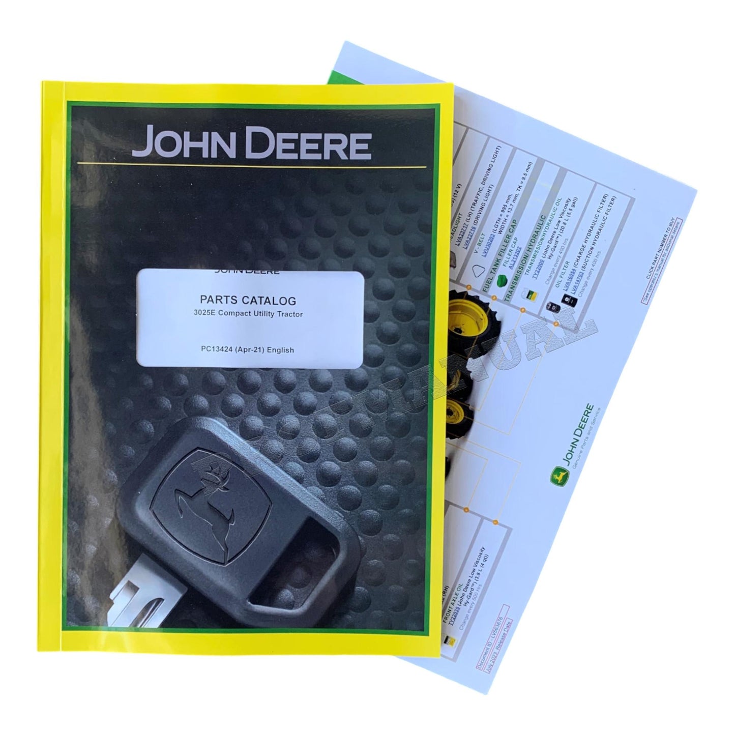 JOHN DEERE 3025E COMPACT UTILITY TRACTOR PARTS CATALOG MANUAL + !BONUS!