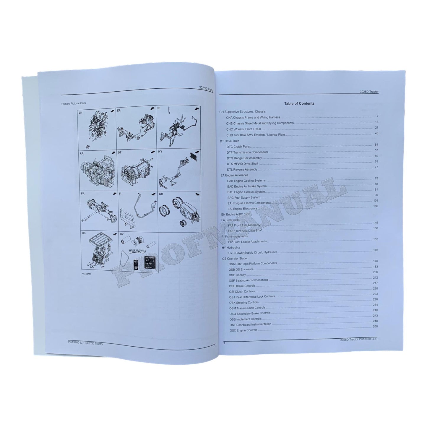 JOHN DEERE 3025D TRAKTOR-TEILEKATALOGHANDBUCH