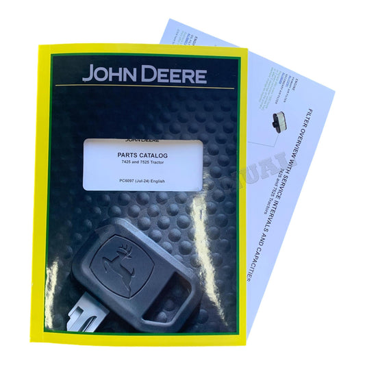 JOHN DEERE 7425 7525 TRACTOR PARTS CATALOG MANUAL + !BONUS!