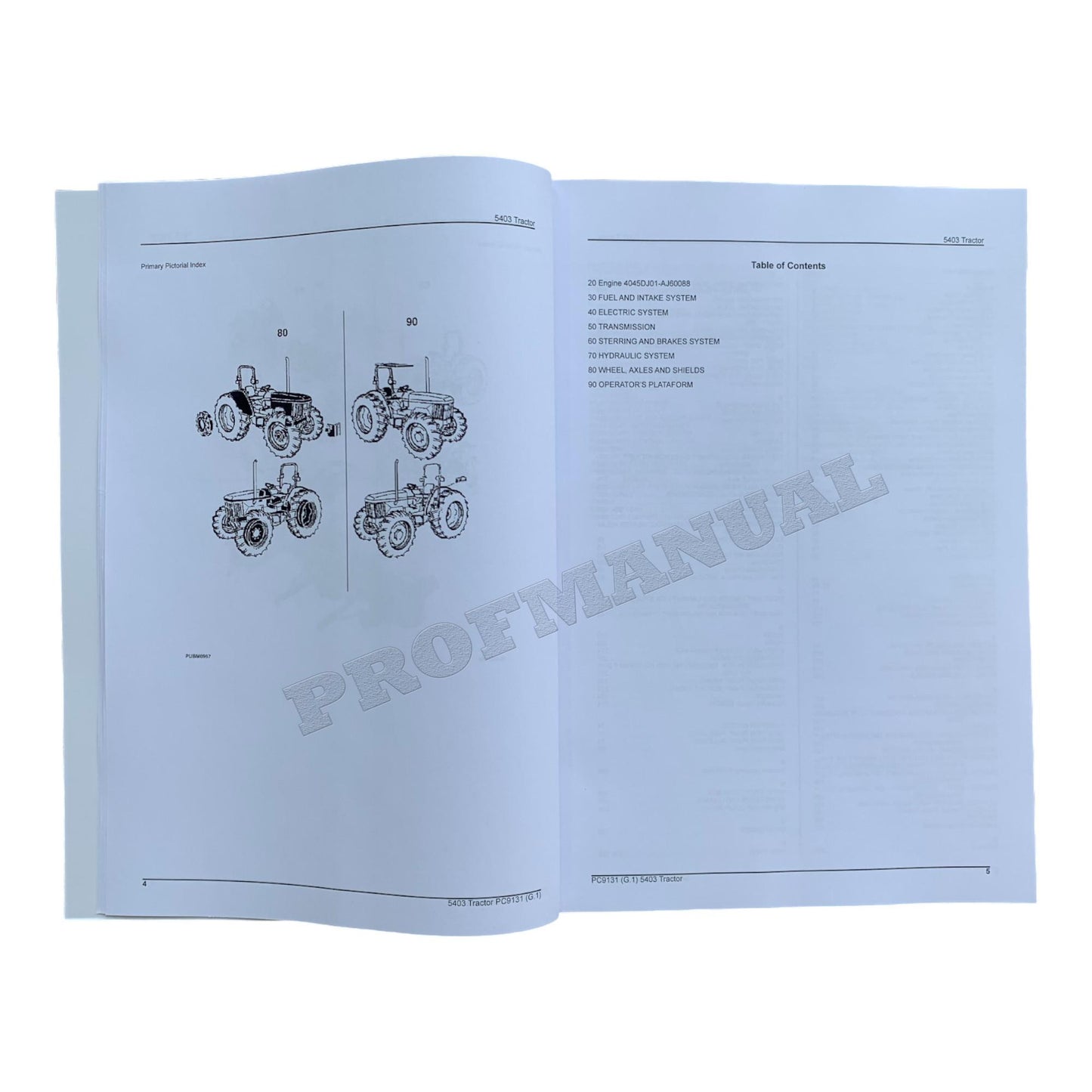 JOHN DEERE 5403 TRAKTOR ERSATZTEILKATALOGHANDBUCH