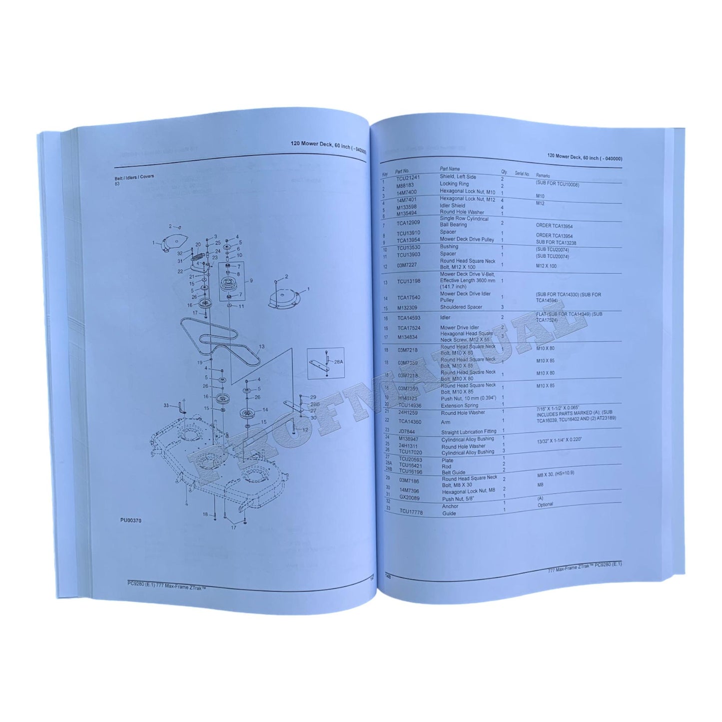 John Deere 777 Max-Frame ZTrak Parts Catalog Manual + !BONUS!