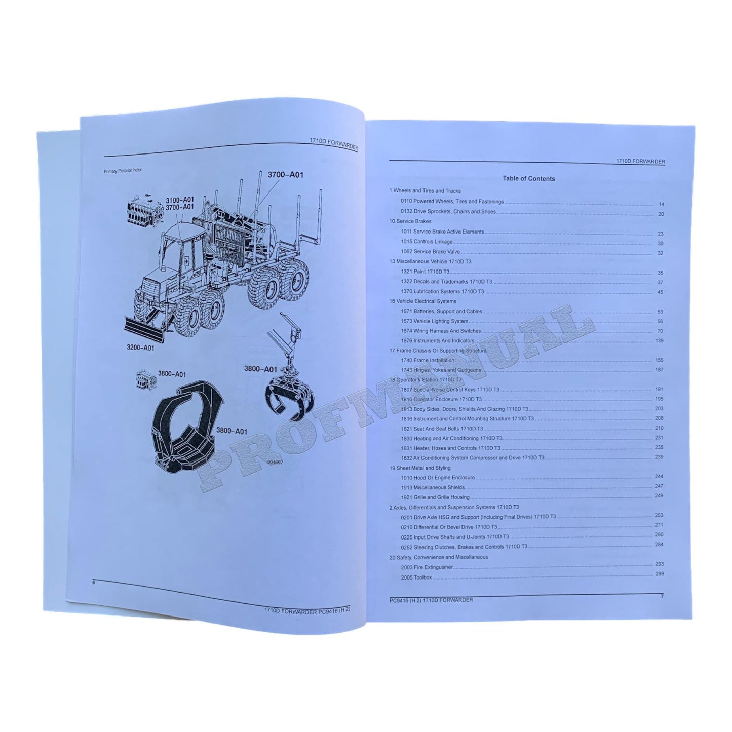 JOHN DEERE 1710D T3 1711D FORWARDER PARTS CATALOG MANUAL PC9416