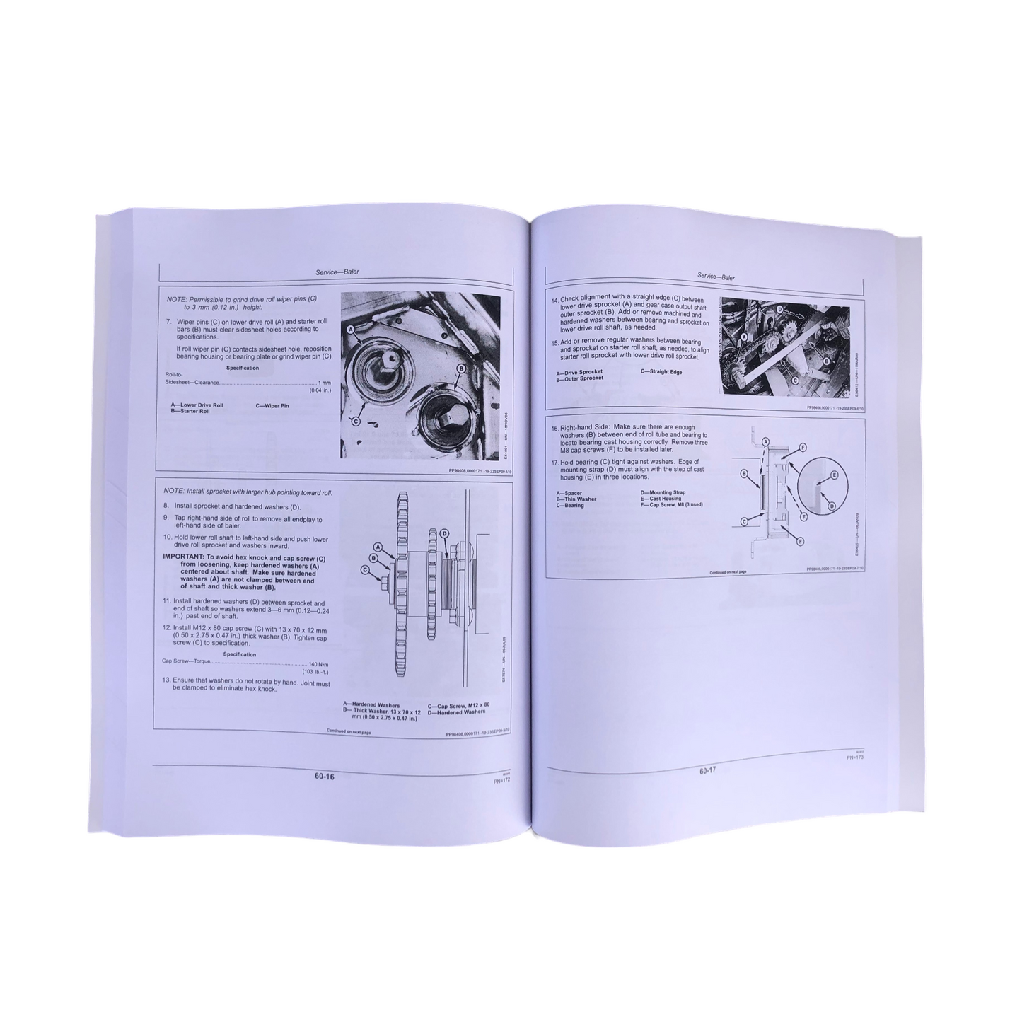 JOHN DEERE 458 STANDARD ROUND BALER OPERATORS MANUAL ser 360001- OMFH309536