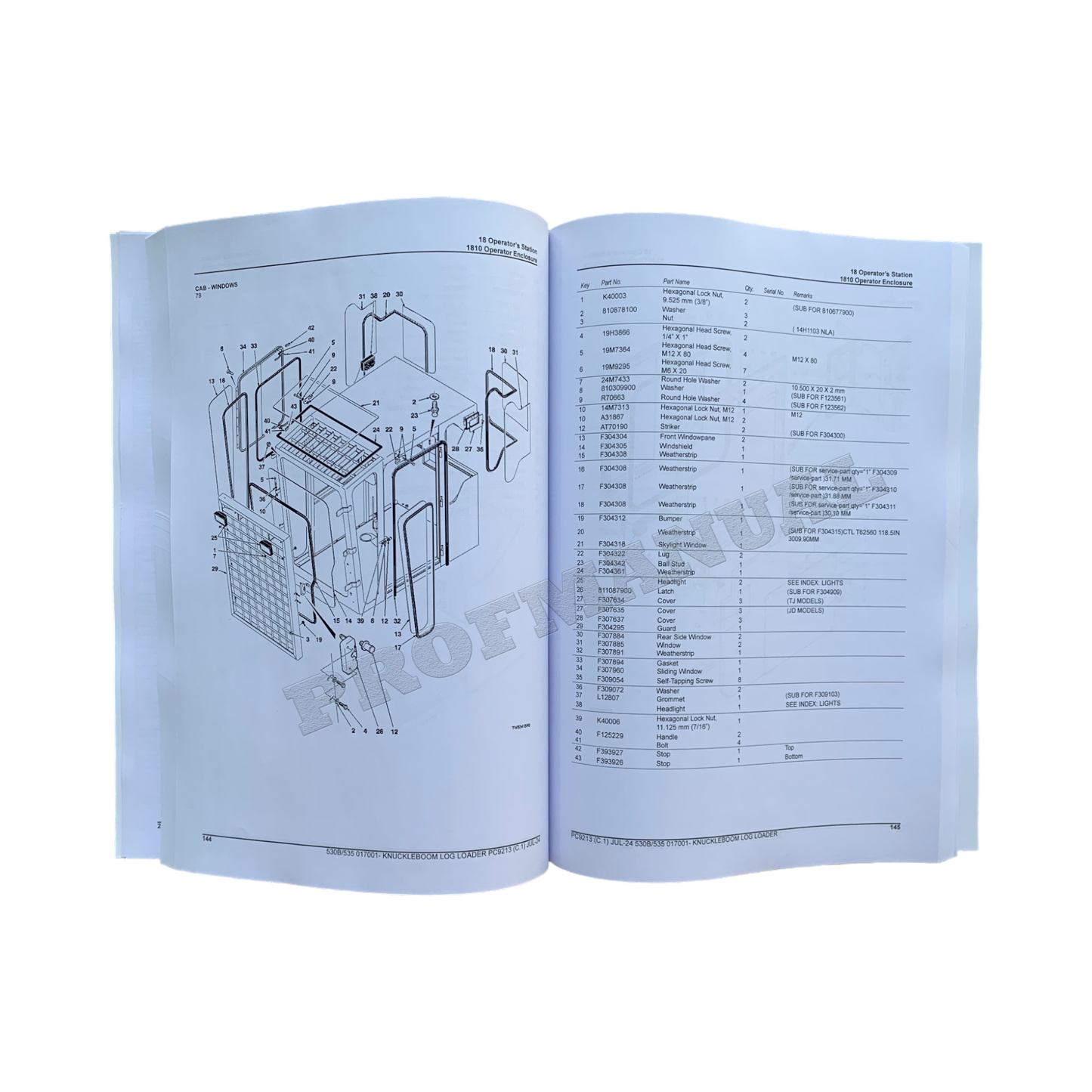 JOHN DEERE 530B 535 LOG LOADER PARTS CATALOG MANUAL + !BONUS!