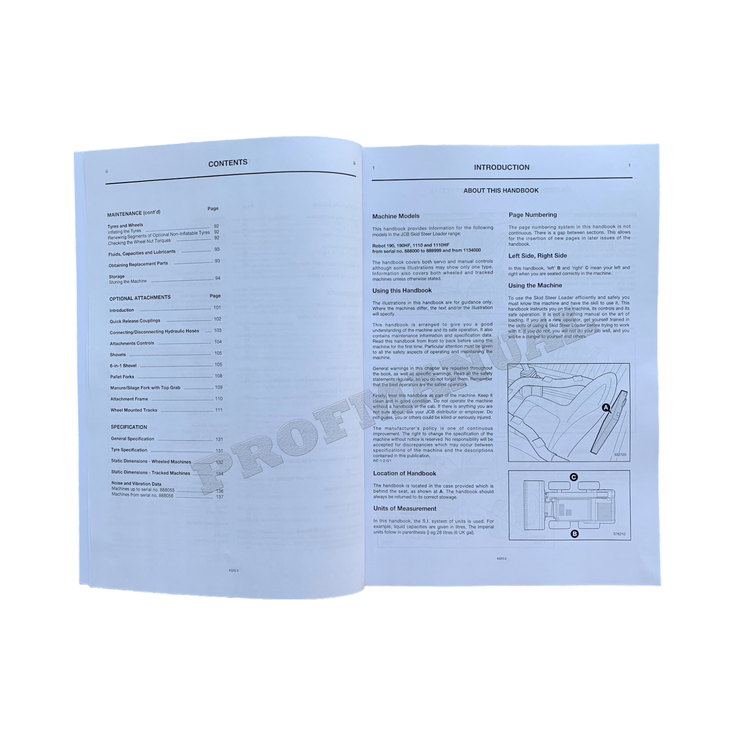 JCB Robot 190 190HF 1110 1110HF Skid Steer Loader Operators Manual