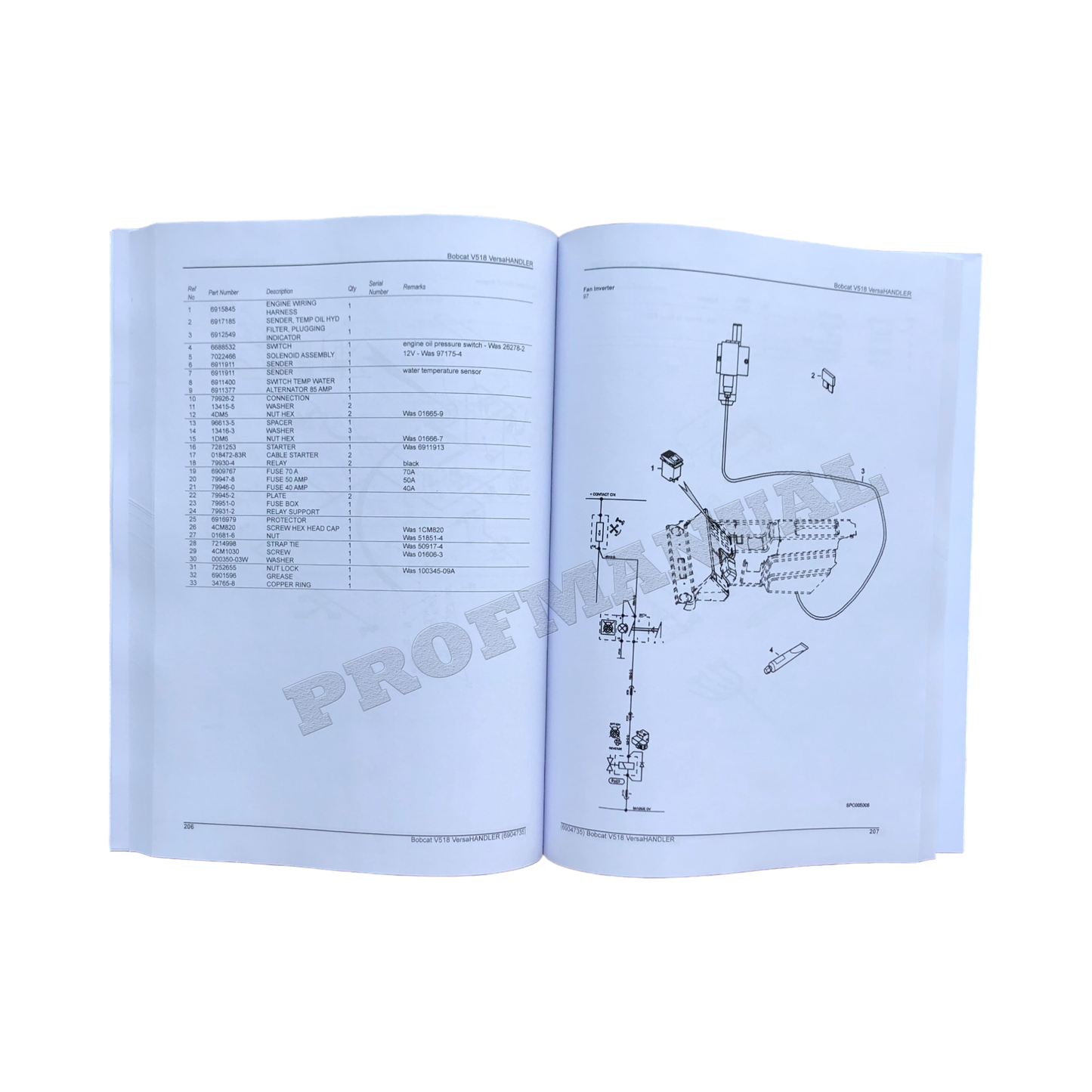 Manuel du catalogue de pièces Bobcat V518 VersaHandler 367612001- 367712001-