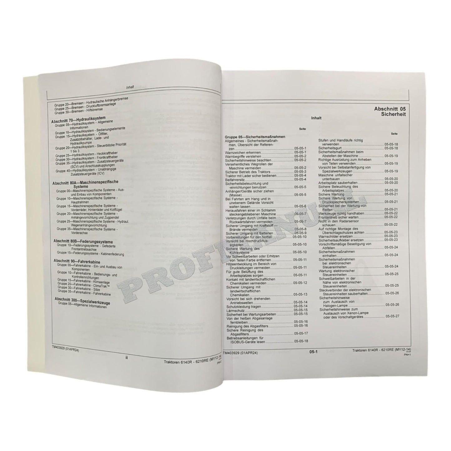 JOHN DEERE 6210R 6140R 6150R 6170R TRAKTOR REPARATURHANDBUCH