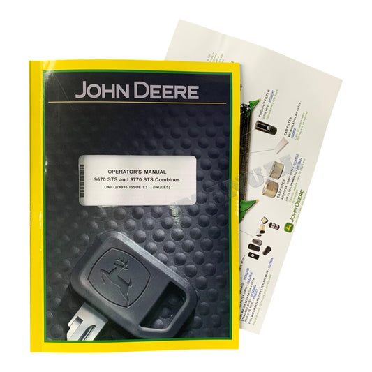 JOHN DEERE 9670 STS 9770 STS COMBINE OPERATOR MANUAL OMCQ74935 +!BONUS!