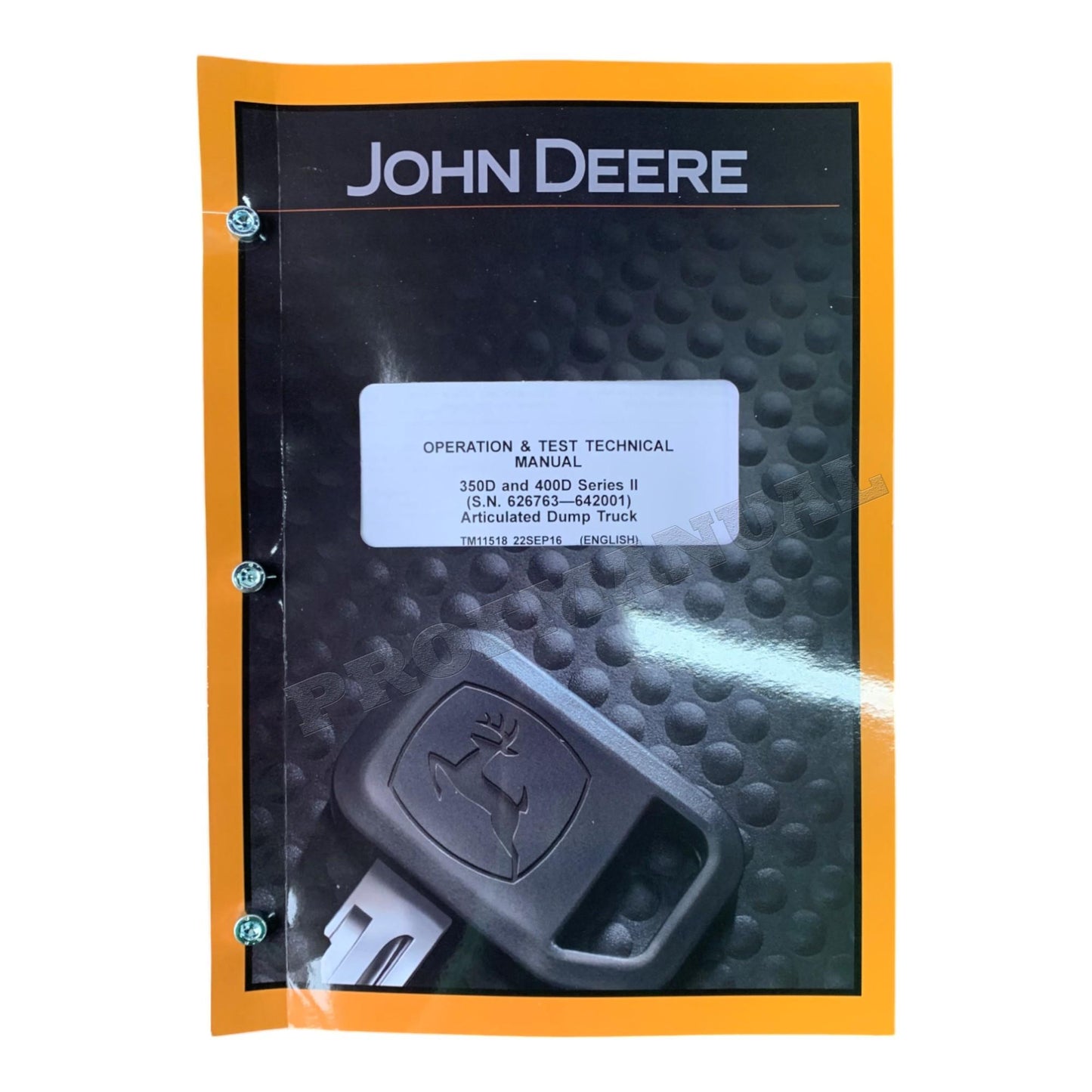 JOHN DEERE 350D 400D SER2 DUMP TRUCK OPERATION TEST MANUAL 626763-642001 +BONUS