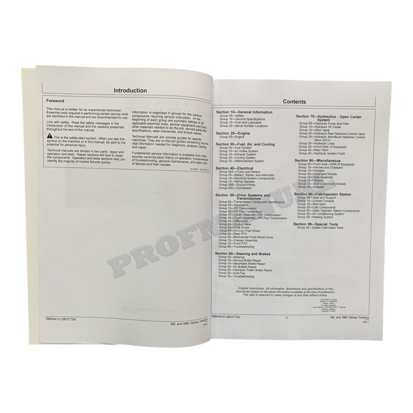 JOHN DEERE 5120M 5075M 5105MH 5095M 5105M FT4 V TRACTOR REPAIR SERVICE MANUAL