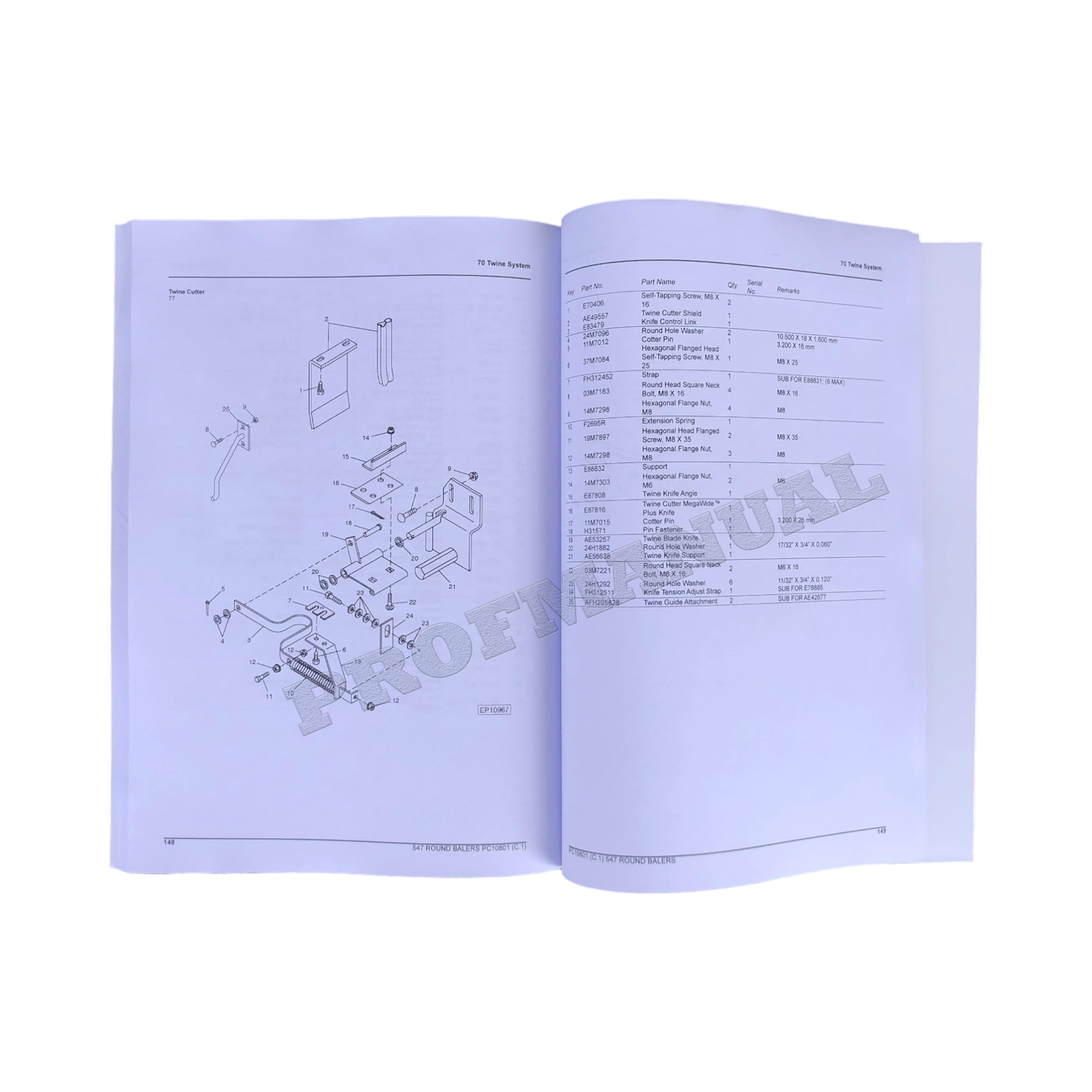 MANUEL DU CATALOGUE DES PIÈCES DE LA PRESSE À PRESSES RONDES JOHN DEERE 547