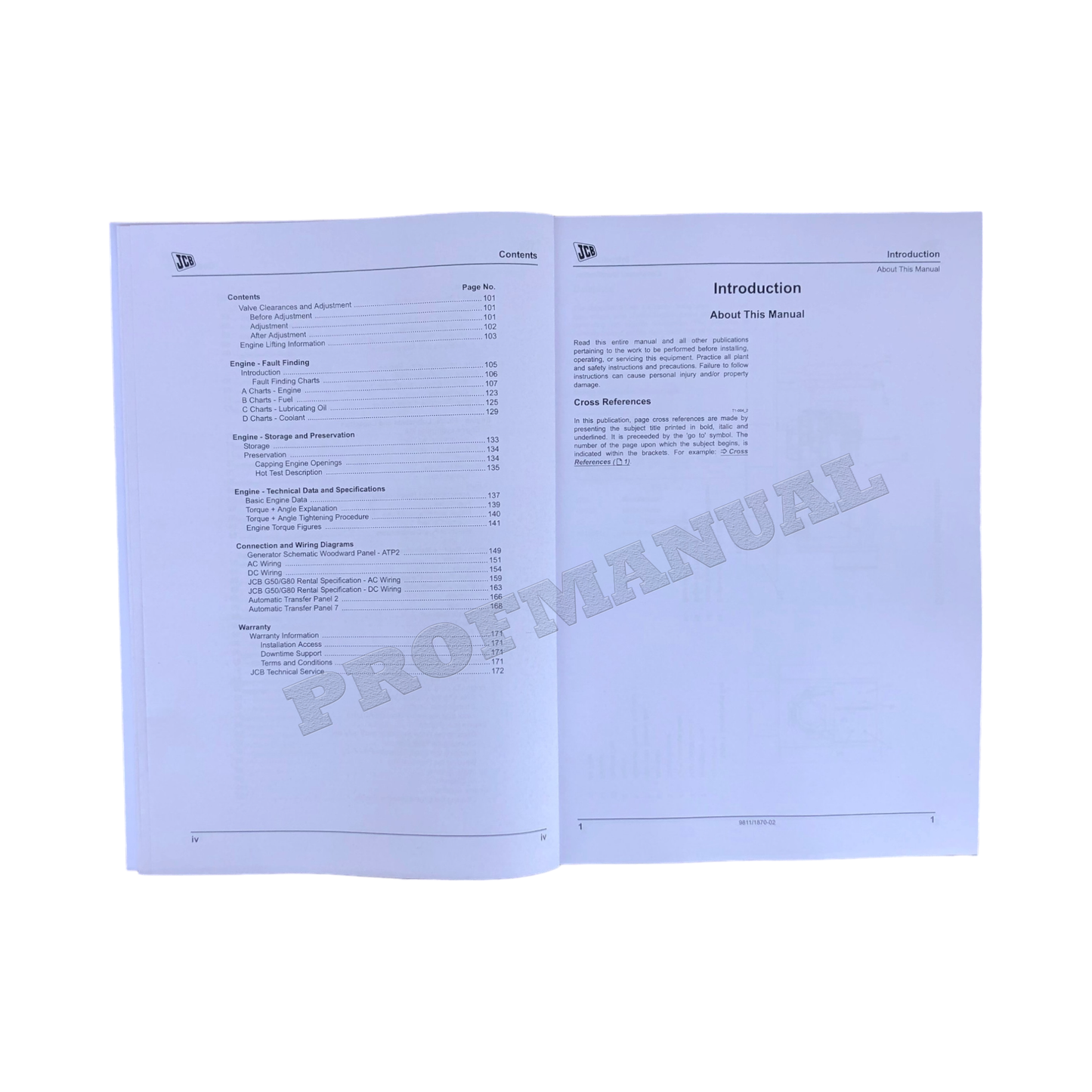 JCB G88QX G110X G110QX G120X G120QX GENERATOR Operators Manual