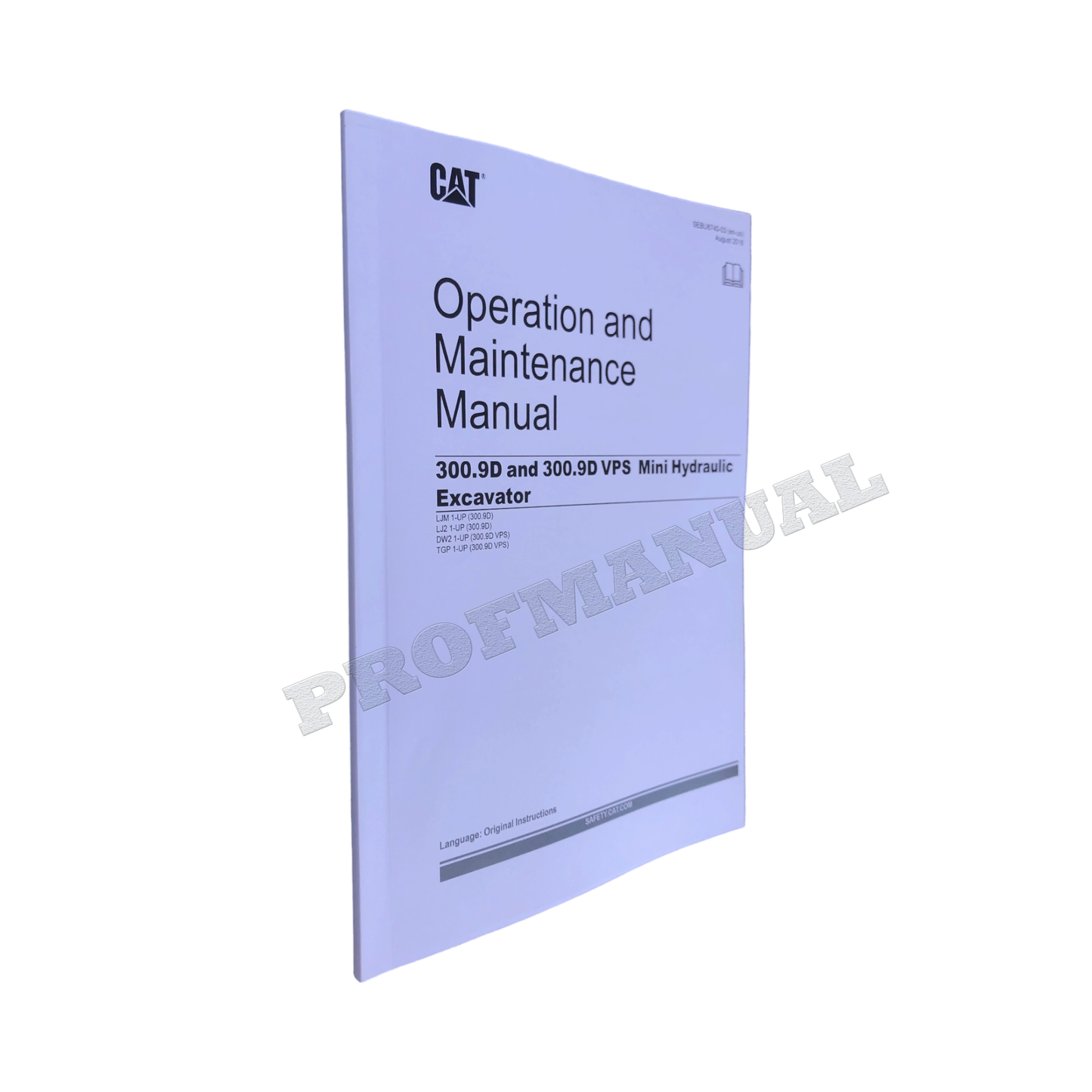 Caterpillar 300.9D 300.9D VPS Mini Hydraulic Excavator Operators Manual