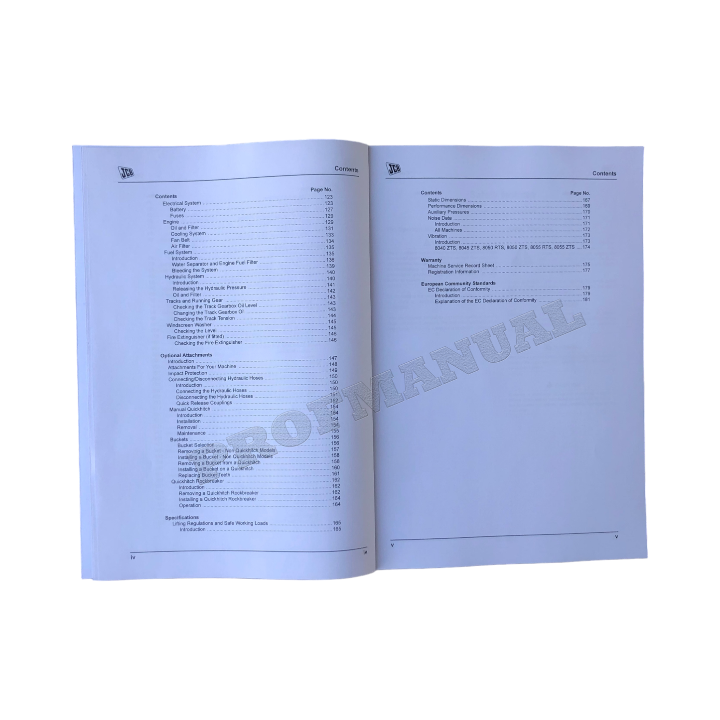 JCB 8040 8045 8050 8055 ZTS 8050 8055 RTS Midi Operators Manual 9821_2600