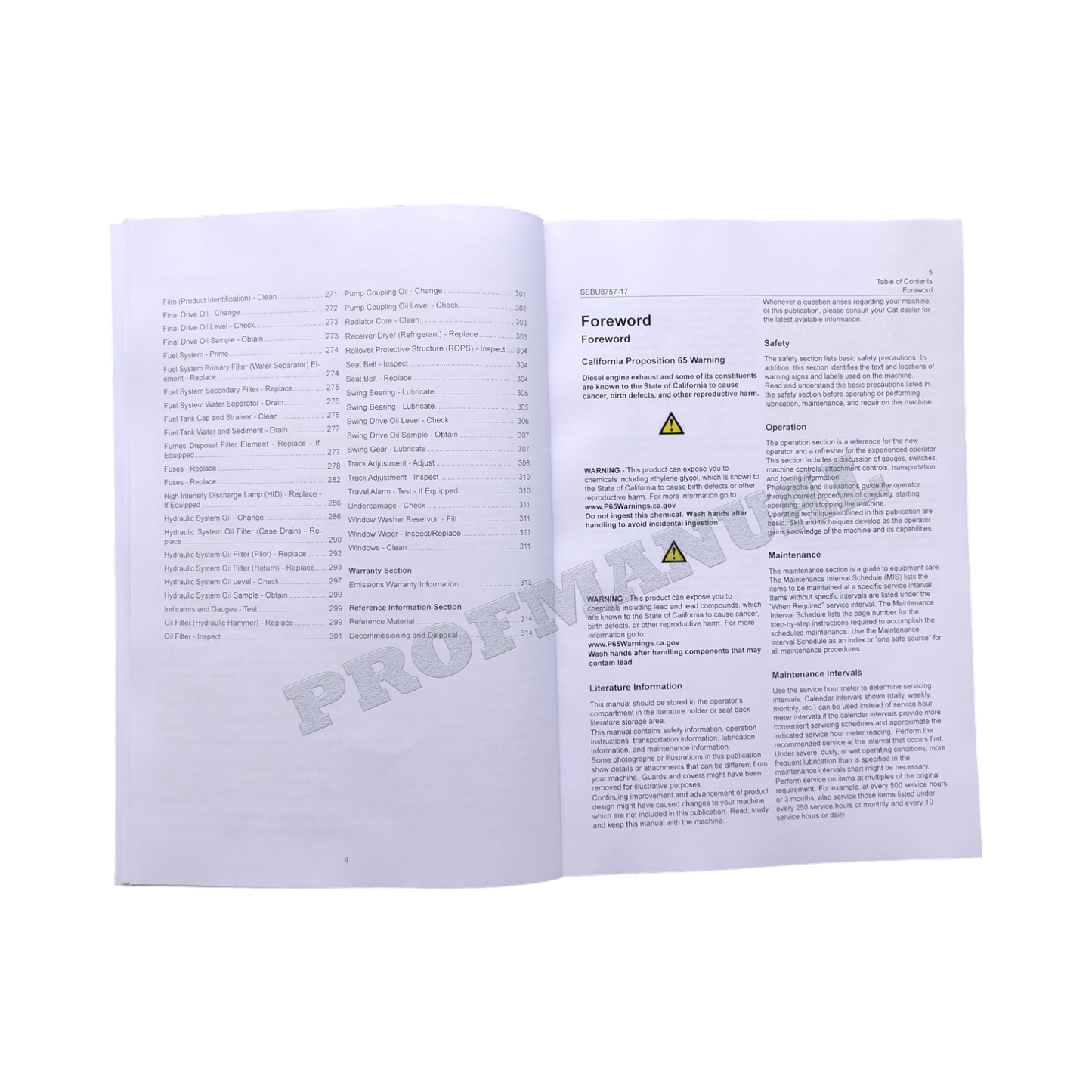 Caterpillar 349F 352F Excavator Operators Maintenance Manual