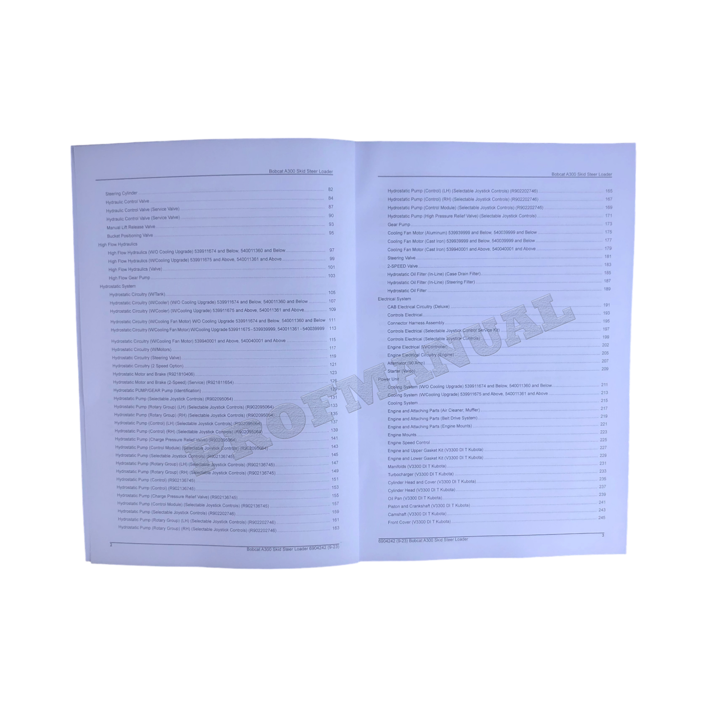 Bobcat A300 Kompaktlader Ersatzteilkatalog Handbuch 539911001- 540011001-