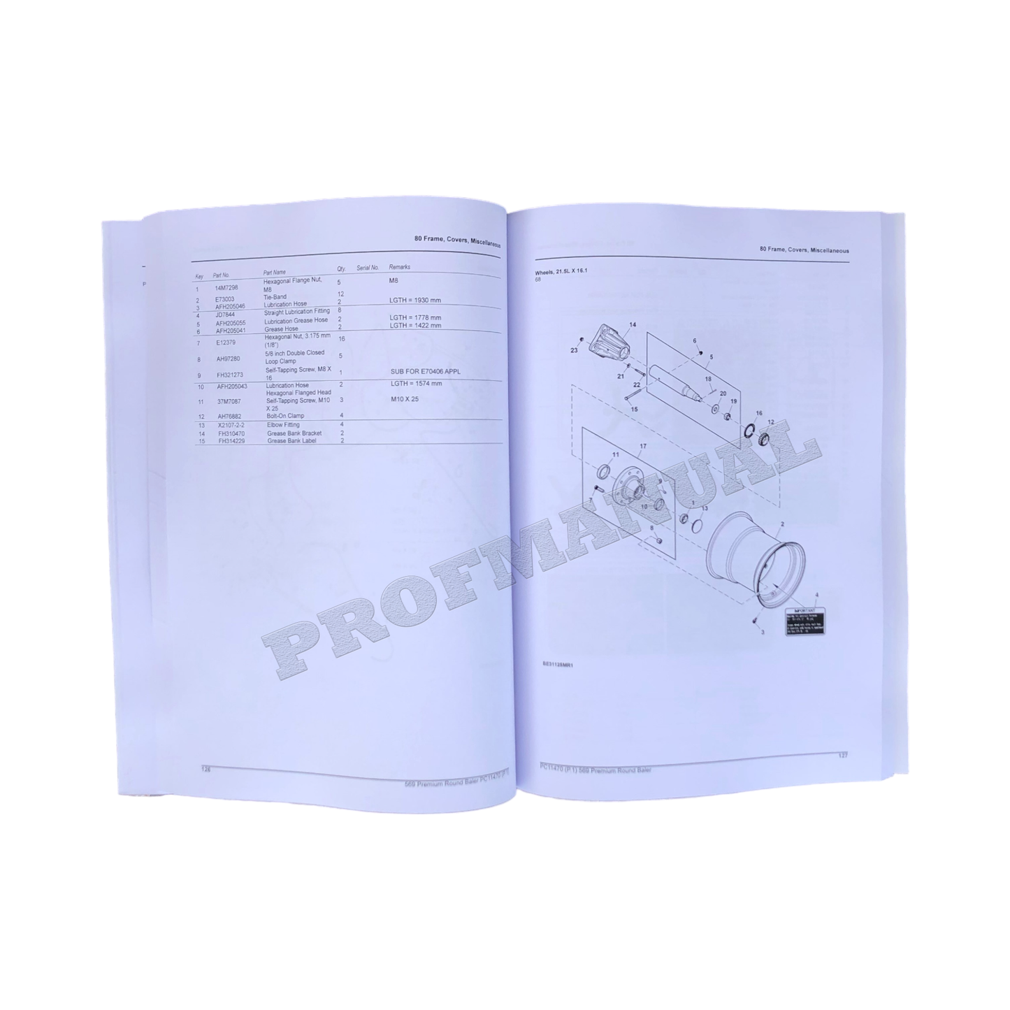 JOHN DEERE 569 PREMIUM RUNDBALLENPRESSE ERSATZTEILKATALOG HANDBUCH SN 380001 -