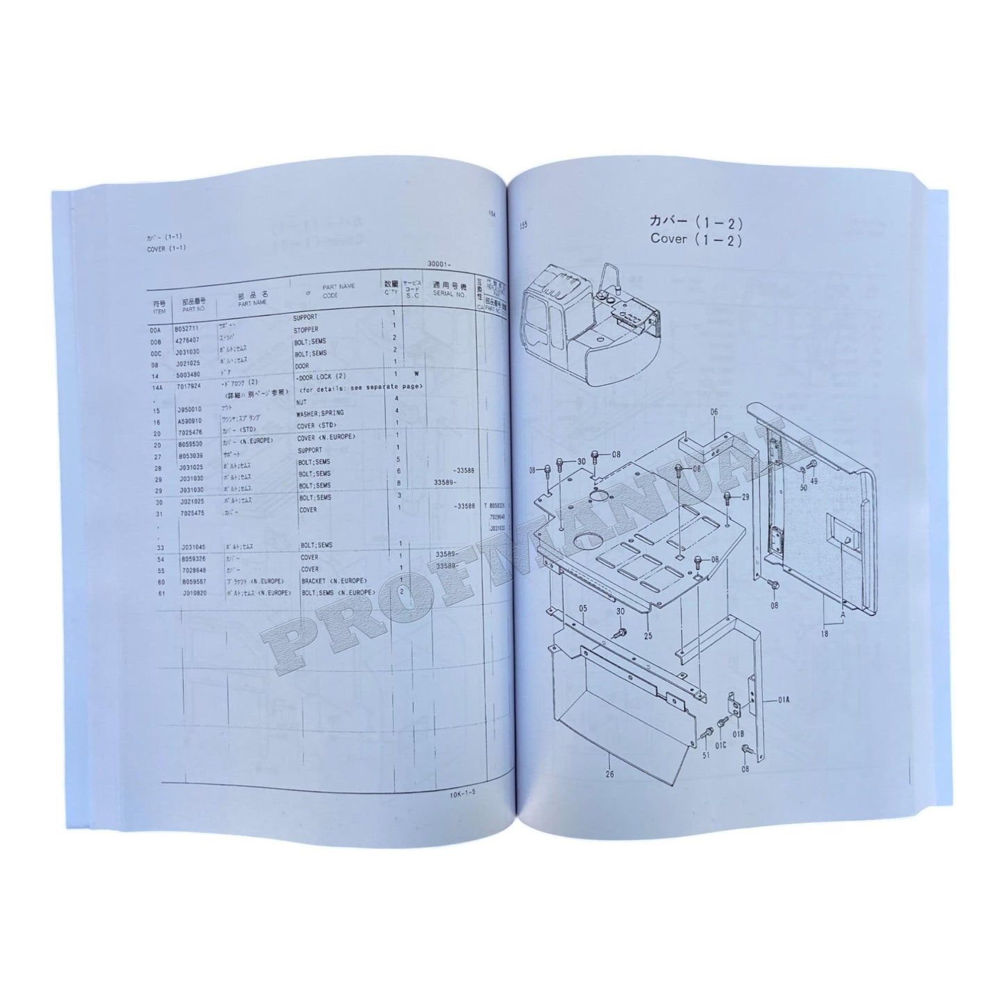 Hitachi EX60-2 excavator parts catalog manual